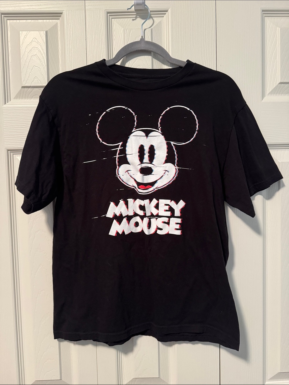 Disney Black Mickey Mouse Graphic Tee with White & Red Accents